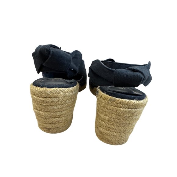 Lauren Ralph Lauren Womens Black Espadrille Wedge Sandals Shoes 7 SKU 7986 - Picture 5 of 12